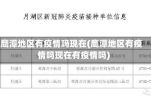 鹰潭地区有疫情吗现在(鹰潭地区有疫情吗现在有疫情吗)
